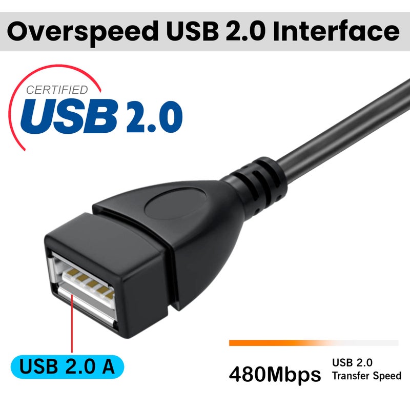 SaiTech IT Mini USB OTG Cable for Digital Cameras - USB A Female to Mini USB B 5 Pin Male Adapter Cable - Image 5